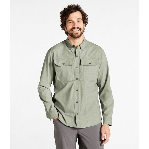 L.L. Bean Other - L L Bean Mens Shirt Olive Green Long Sleeve Sz M No Fly Zone Fishing Hiking $99